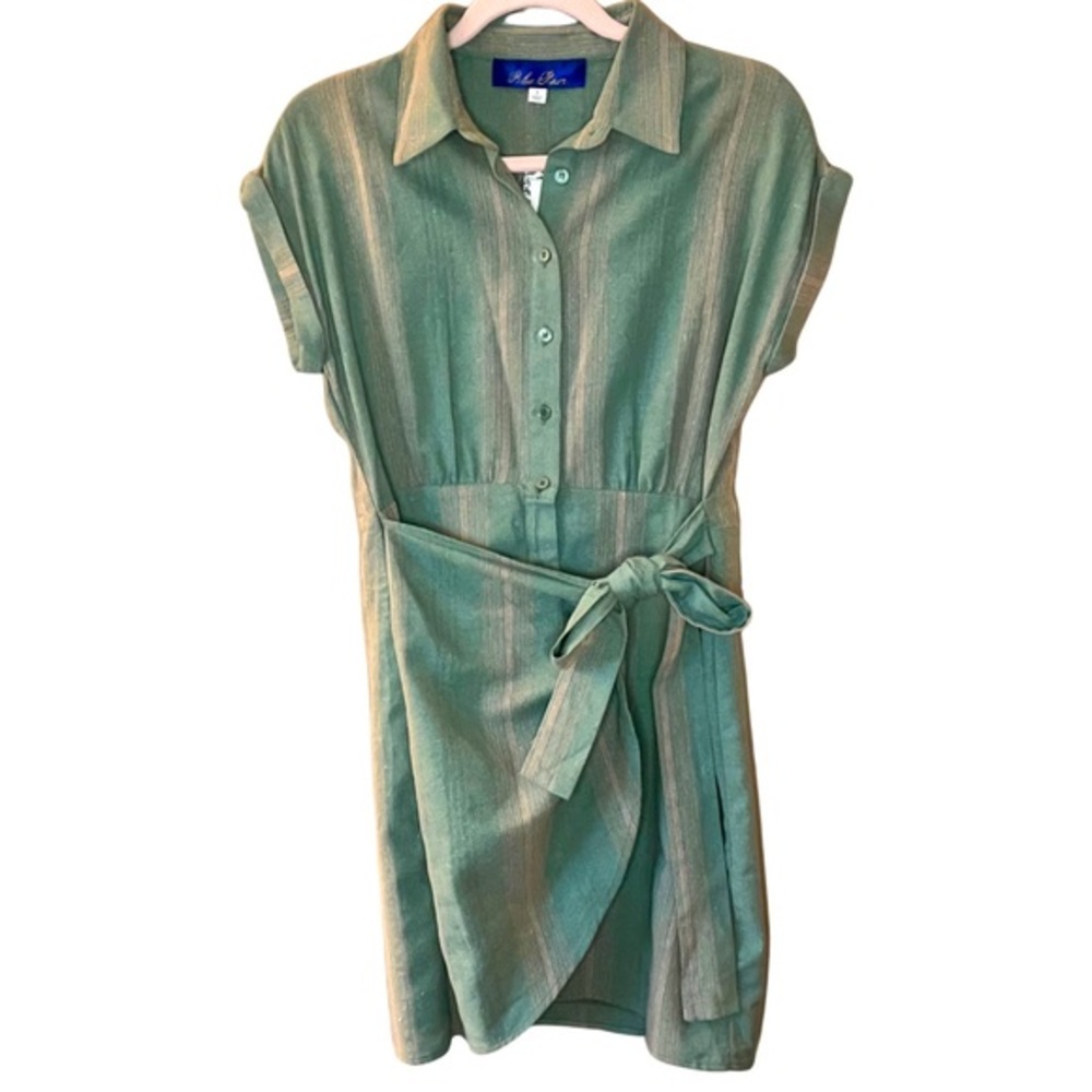 NWT Sage Green Wrap Shirtdress